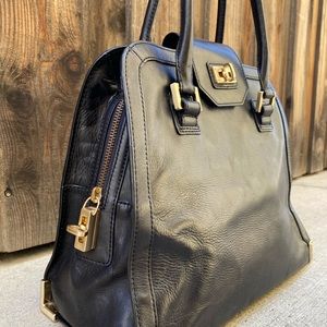 Large Black Leather Banana Republic Handbag
